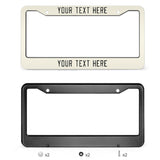 Custom Cream Black License Plate Frame