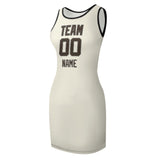 Custom Cream Brown Sleeveless Vest Dress