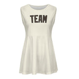 Custom Cream Brown Cheerleader Dress