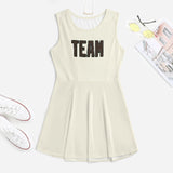 Custom Cream Brown Cheerleader Dress