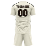 Custom Cream Brown Soccer Jersey