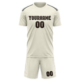 Custom Cream Brown Soccer Jersey