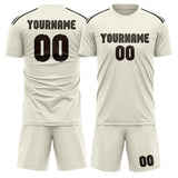 Custom Cream Brown Soccer Jersey