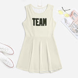 Custom Cream Olive Cheerleader Dress