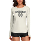 Custom Cream Gray Women's Long-Sleeve Shirt
