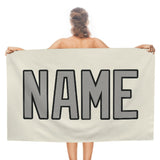 Custom Cream Gray Beach Towel