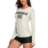 Custom Cream Gray Women's Long-Sleeve Shirt