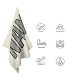 Custom Cream Gray Beach Towel