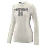 Custom Cream Gray Women's Long-Sleeve Shirt
