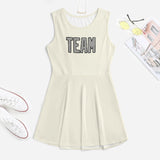 Custom Cream Gray Cheerleader Dress