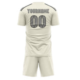 Custom Cream Gray Soccer Jersey