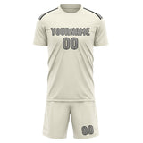 Custom Cream Gray Soccer Jersey