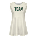 Custom Cream Green Cheerleader Dress