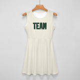 Custom Cream Green Cheerleader Dress
