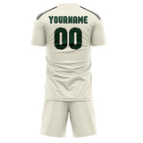 Custom Cream Green Soccer Jersey