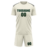 Custom Cream Green Soccer Jersey