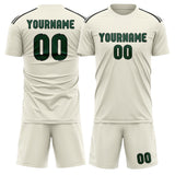Custom Cream Green Soccer Jersey