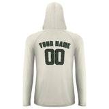 Custom Cream Dark Green UV-Hoodie