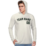 Custom Cream Dark Green UV-Hoodie