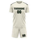 Custom Cream Dark Green Soccer Jersey