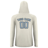 Custom Cream Light Blue UV-Hoodie
