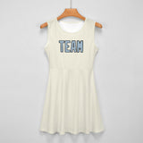 Custom Cream Light Blue Cheerleader Dress