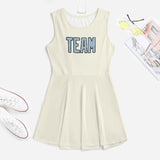 Custom Cream Light Blue Cheerleader Dress