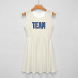 Custom Cream Sky Blue Cheerleader Dress