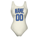 Custom Cream Sky Blue Swimsuit