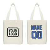 Custom Cream Sky Blue Canvas Tote Bag