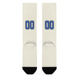 Custom Cream Sky Blue Knee-High Sock
