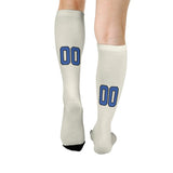 Custom Cream Sky Blue Knee-High Sock