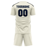 Custom Cream Blue Soccer Jersey