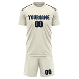 Custom Cream Blue Soccer Jersey