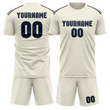 Custom Cream Blue Soccer Jersey
