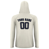Custom Cream Navy UV-Hoodie