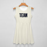 Custom Cream Navy Cheerleader Dress