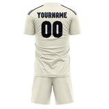 Custom Cream Navy Soccer Jersey