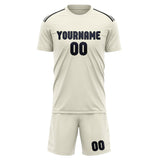Custom Cream Navy Soccer Jersey
