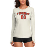 Custom Cream Orange Red Women's Long-Sleeve Shirt