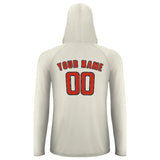 Custom Cream Orange Red UV-Hoodie