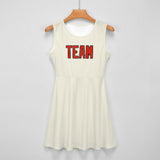 Custom Cream Orange Red Cheerleader Dress