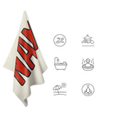 Custom Cream Orange Red Beach Towel