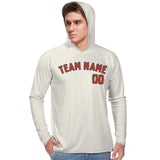 Custom Cream Orange Red UV-Hoodie