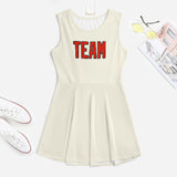 Custom Cream Orange Red Cheerleader Dress