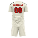 Custom Cream Orange Red Soccer Jersey