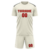 Custom Cream Orange Red Soccer Jersey