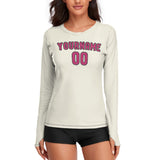 Custom Cream Pink Women's Long-Sleeve Shirt