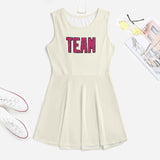 Custom Cream Pink Cheerleader Dress