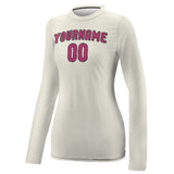 Custom Cream Pink Women's Long-Sleeve Shirt